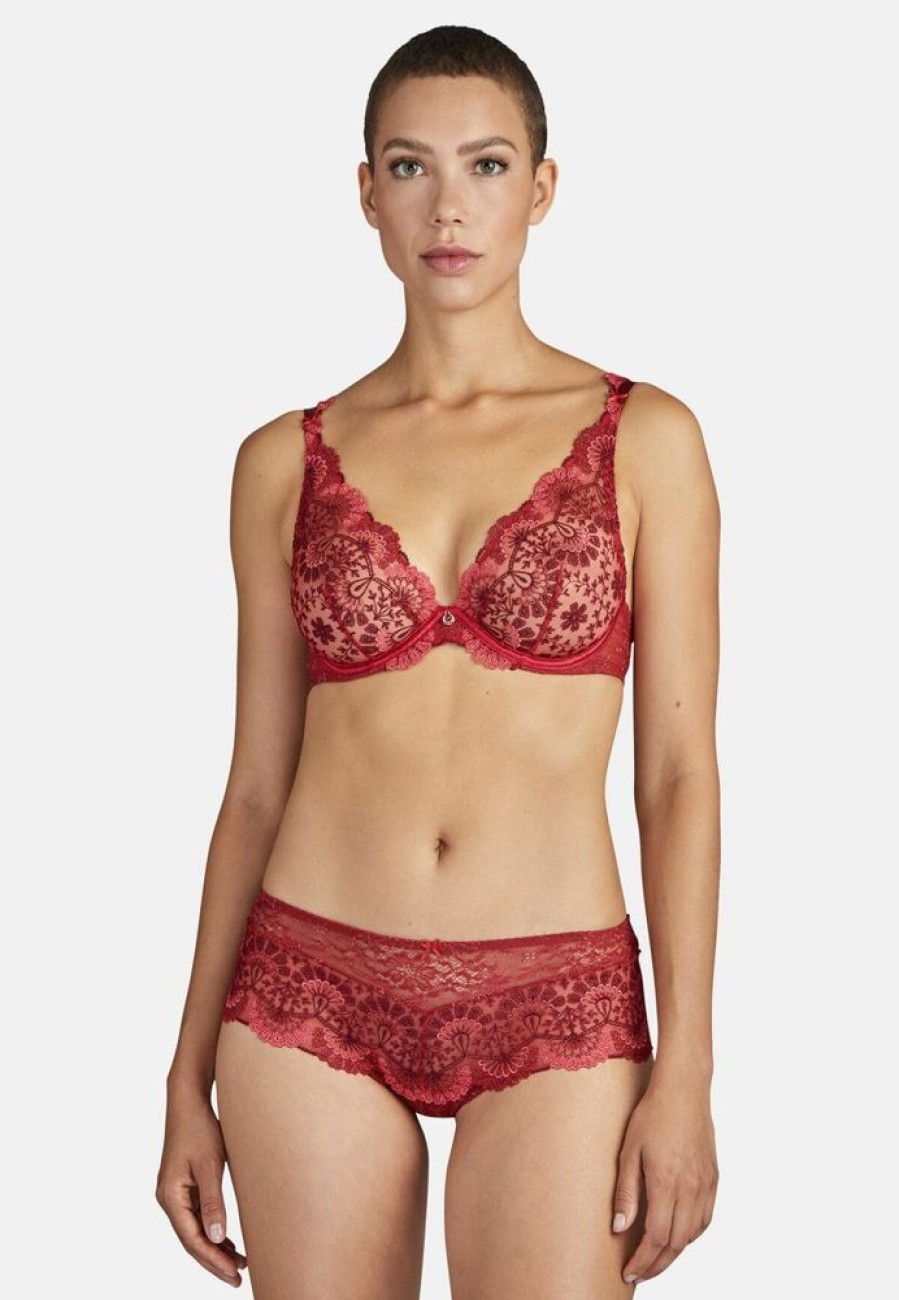 Femme aubade Soutien-Gorges | Soutien-Gorge Triangle Avec Armatures Art Of Ink Rouge