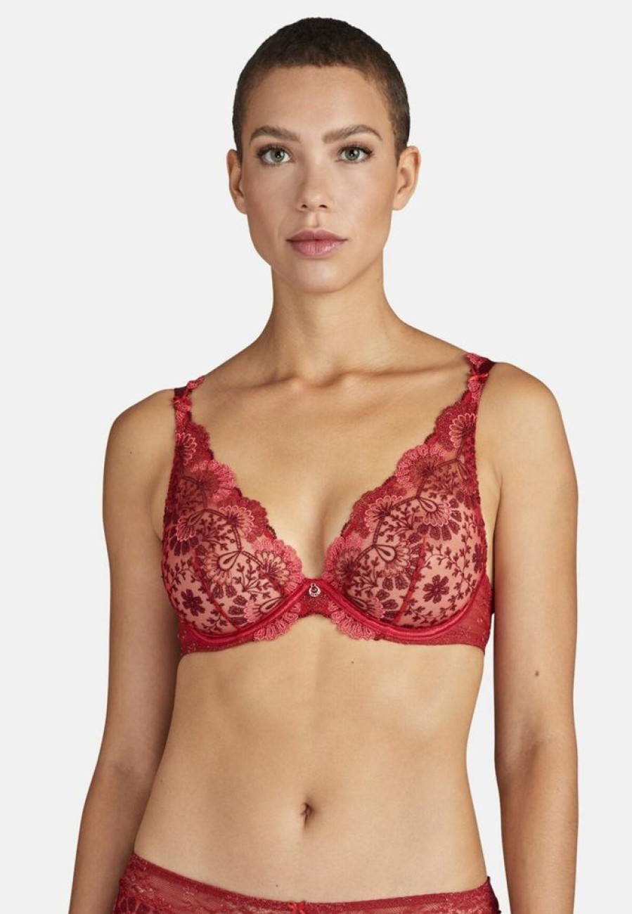 Femme aubade Soutien-Gorges | Soutien-Gorge Triangle Avec Armatures Art Of Ink Rouge