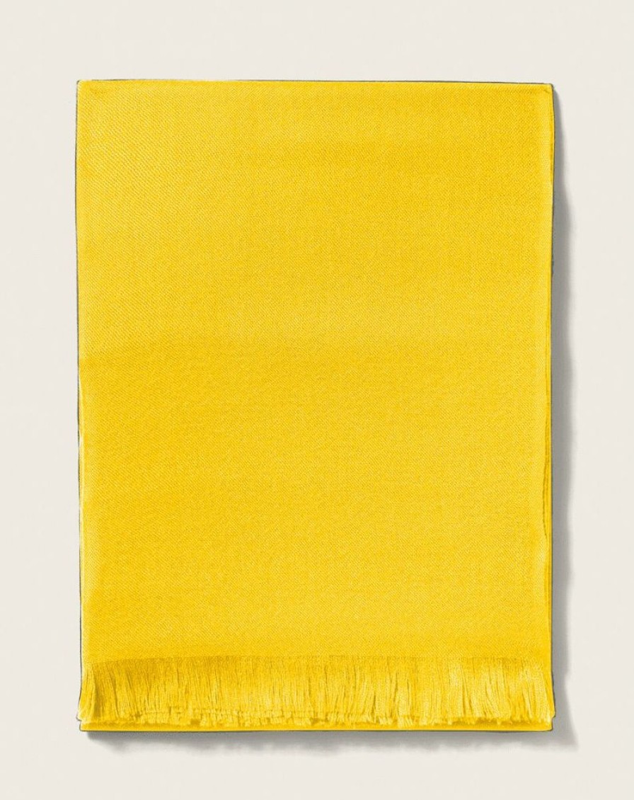 Femme eric bompard Echarpes & Foulards | Etole Voile De Cachemire 180 X 85 Cm - Accessoires Venitien Jaune