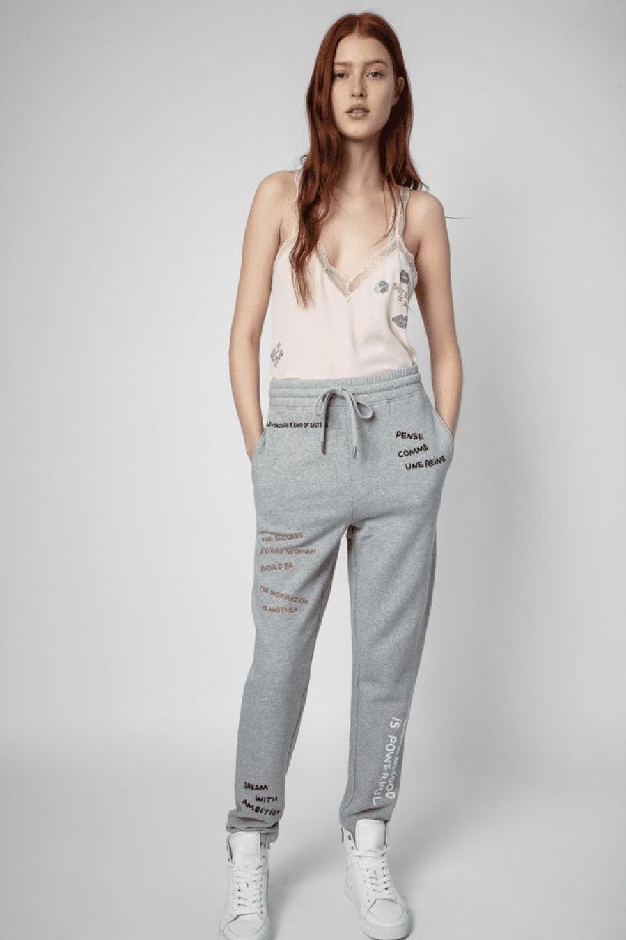 Femme zadig&voltaire Pantalons | Pantalon Sofia Band Of Sisters Gris