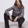 Femme the kooples Chemises & Blouses | Top Manches Longues Print Zig Zag