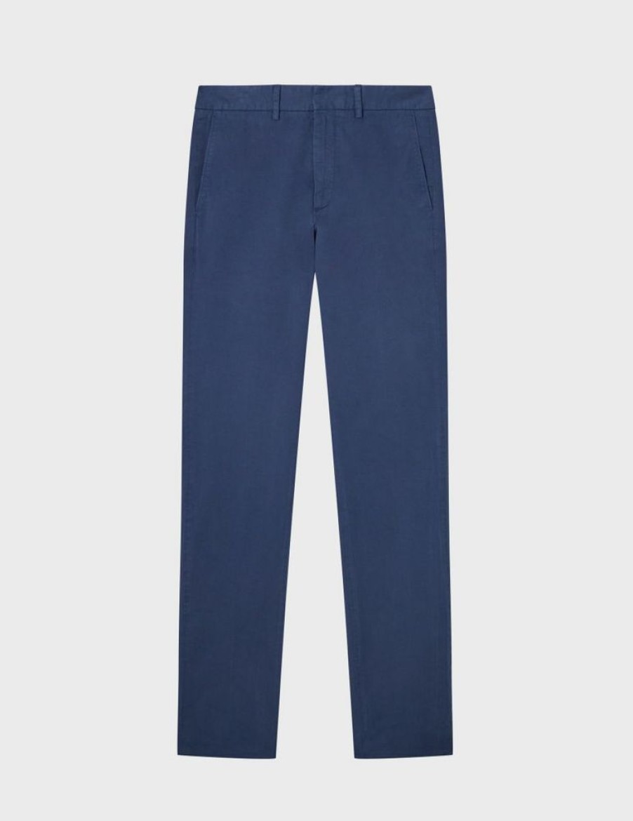 Homme figaret Pantalons | Chino Maxence En Coton Bleu