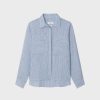 Femme figaret Chemises & Blouses | Chemise Oversize Denia Rayee E Bleu