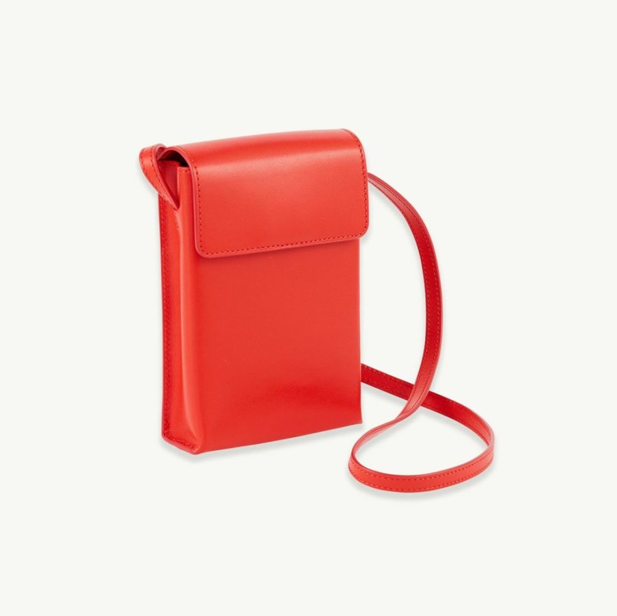 Homme sandro Porte-Documents | Pochette A Bandouliere En Cuir Lisse Orange