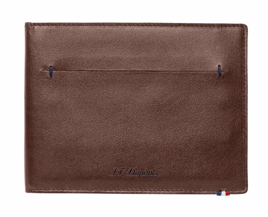 Homme s.t. dupont Petite Maroquinerie | Porte-Billets Line D Slim Bleu Marron