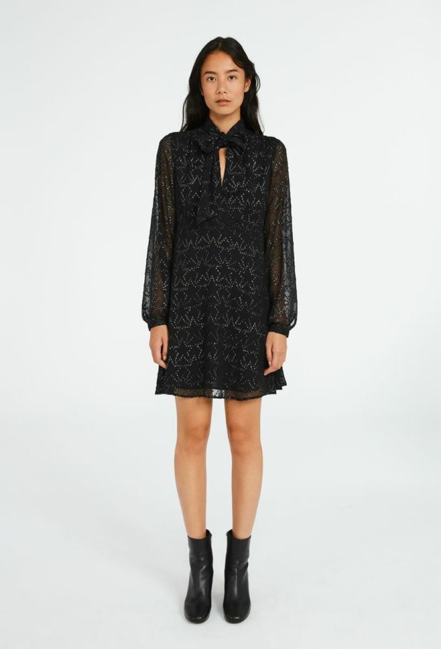 Femme claudie pierlot Robes & Jupes | Robe Courte A Motifs Etoiles Noir