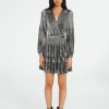 Femme claudie pierlot Robes & Jupes | Robe Argent Courte A Volants Gris