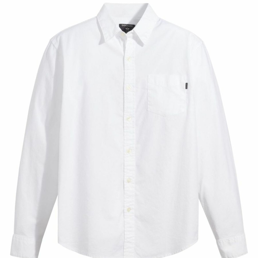 Homme dockers T-Shirts | T3 Oxford Lucent White