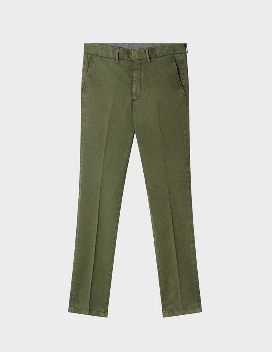 Homme figaret Costumes | Chino Maxence En Coton Kaki Vert