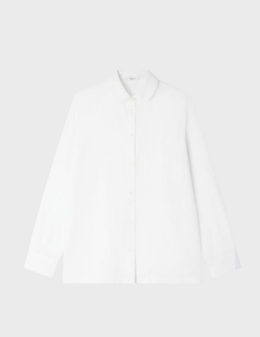 Femme figaret Chemises & Blouses | Chemise Eliza Rayee He Blanc