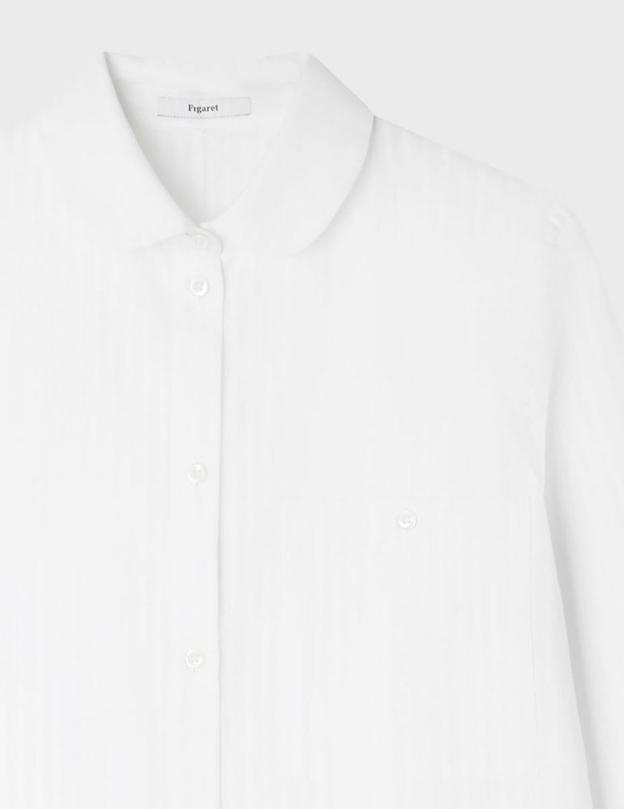 Femme figaret Chemises & Blouses | Chemise Eliza Rayee He Blanc