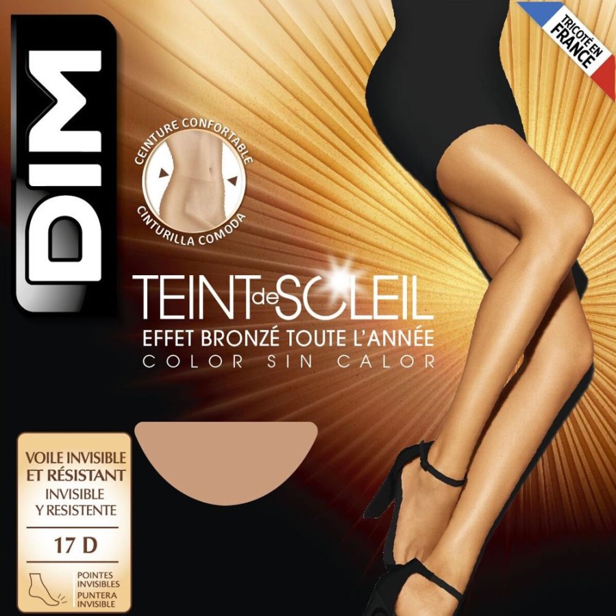 Femme dim Chaussettes & Collants | Collant Teint De Soleil Effet Bronze Naturel 17D Collant Dore