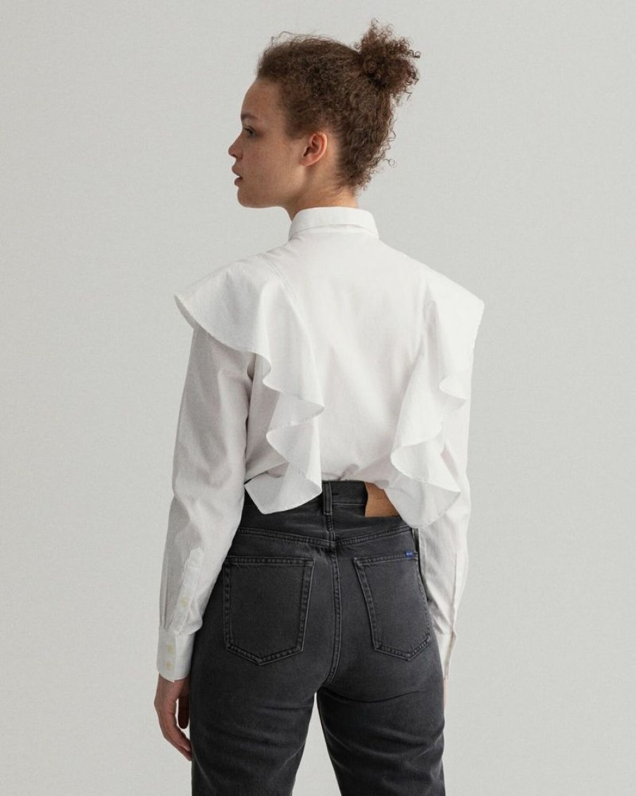 Femme gant Chemises & Blouses | Frill Shirt Blanc