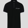 Homme karl lagerfeld T-Shirts | Signature Zip Polo Noir