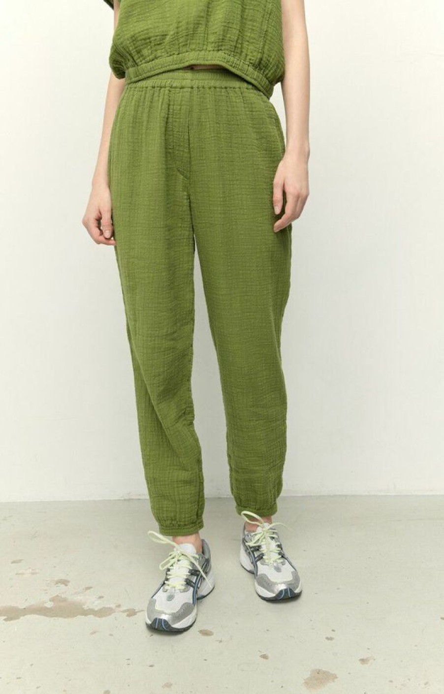 Femme american vintage Pantalons | Pantalon Femme Oyobay Vert