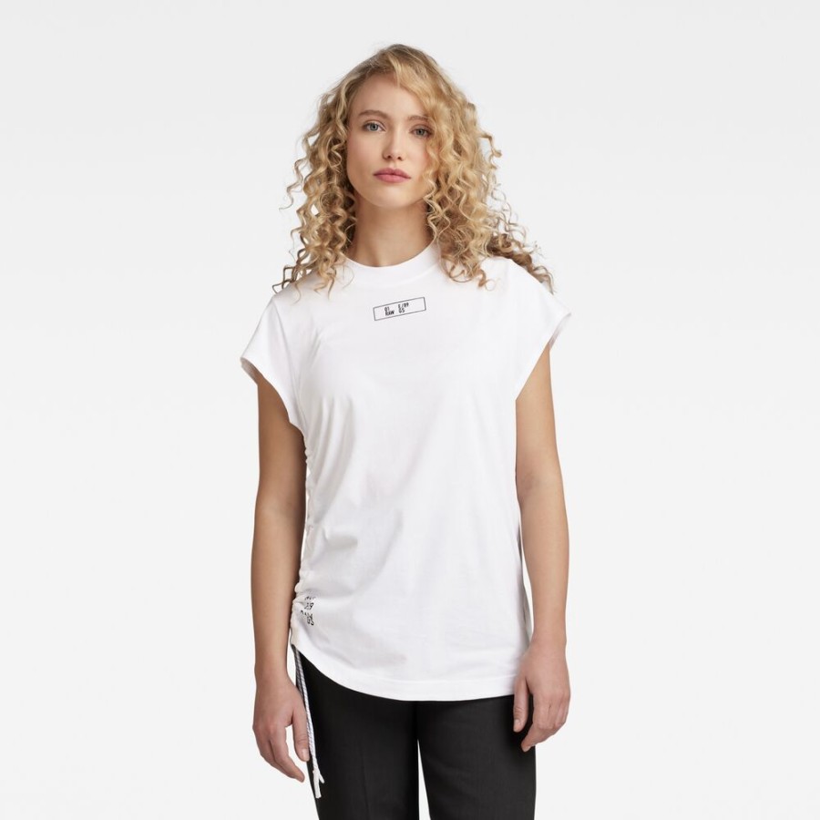 Femme g-star T-Shirts | Haut Lash Cap Sleeve Tape Blanc