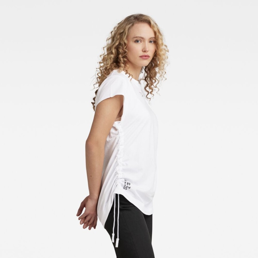 Femme g-star T-Shirts | Haut Lash Cap Sleeve Tape Blanc