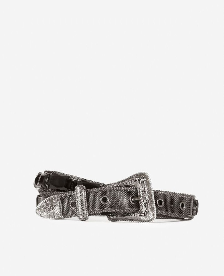 Femme the kooples Ceintures | Ceinture Strass Avec Chaine En Metal