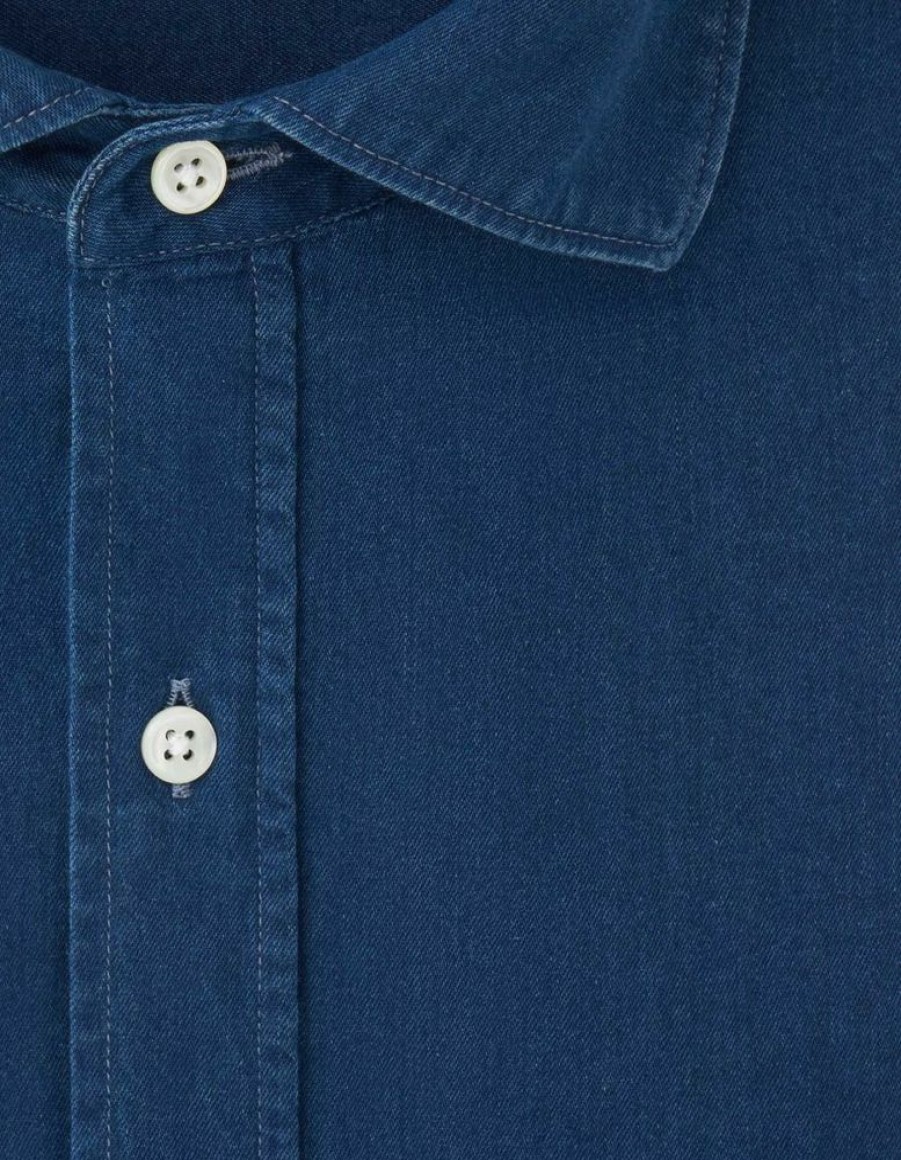 Homme figaret Chemises | Chemise Aristote En Denim Bleu