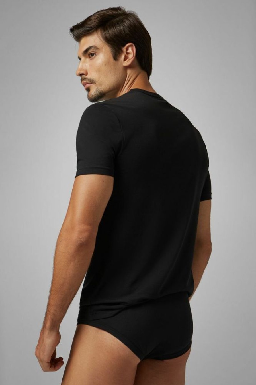 Homme boggi milano Costumes | T-Shirt En Jersey De Coton Stretch Noir