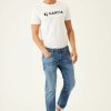 Homme garcia Pantalons | Jeans Russo Tapered - Cuisse Regular (Droite) Et Mollet Resserre Bleu