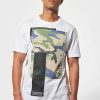 Homme kaporal T-Shirts | T-Shirt Regular Homme Imprime Camouflage En 100% Coton Blanc