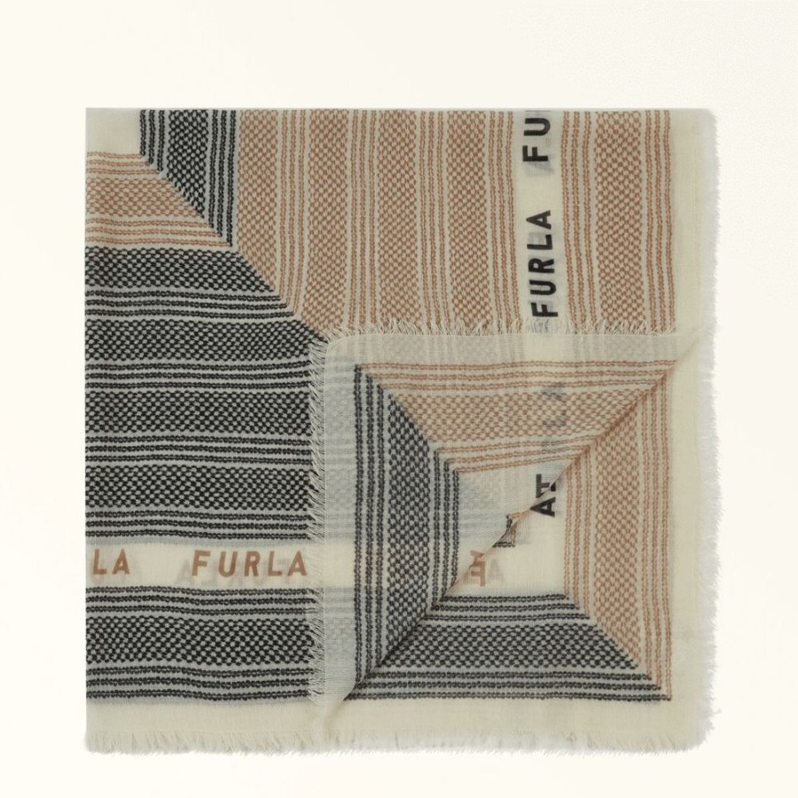 Femme furla Echarpes & Foulards | Furla Favola Shawl 120X120 - Lana St.Striped Rope Multicolore