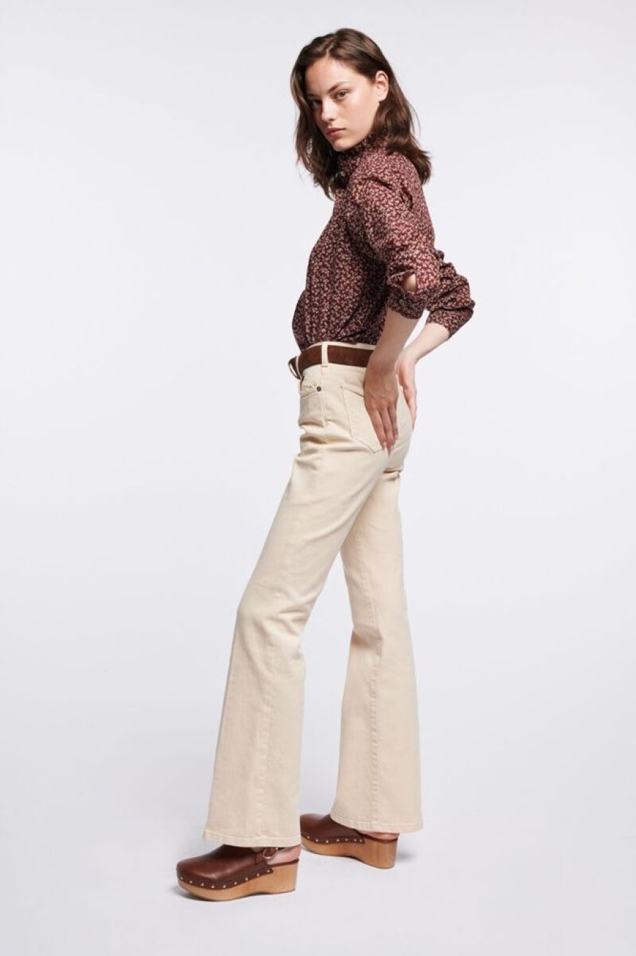 Femme vanessa bruno Pantalons | Jean Flare Hector Blanc