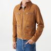 Homme iro Costumes | Veste En Cuir Suede Larsy Marron