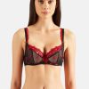 Femme aubade Soutien-Gorges | Soutien-Gorge Balconnet Romance D'Ete Rouge