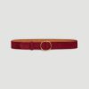 Femme gerard darel Ceintures | Ceinture Paloma En Refente De Vachette Velours Paloma Bordeaux