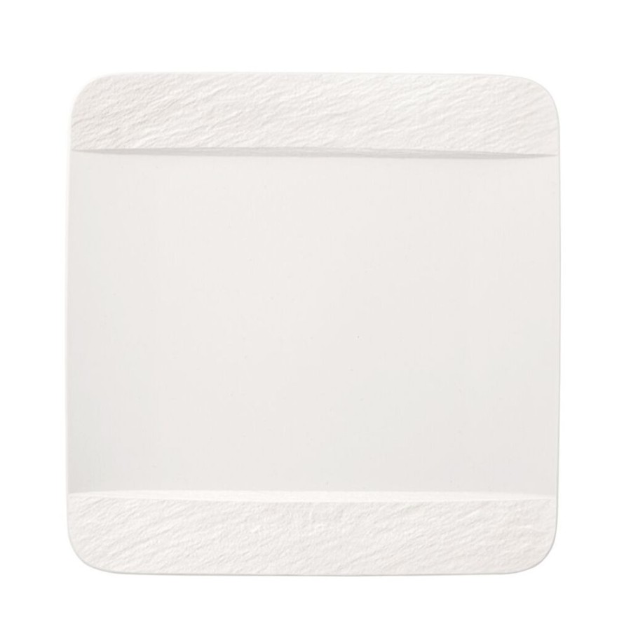 Maison villeroy & boch Art De La Table | Manufacture - Assiette Plate, Carree, He, En Porcelaine Haut De Gamme, 28 X 28 X 2 Cm Blanc