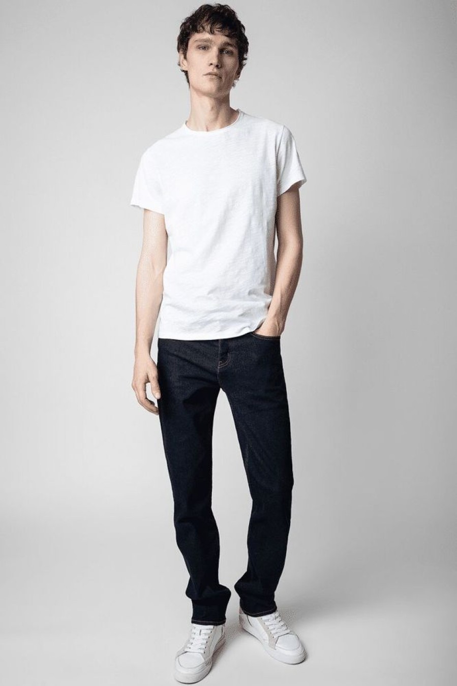 Homme zadig&voltaire T-Shirts | T-Shirt Toby Flamme Blanc