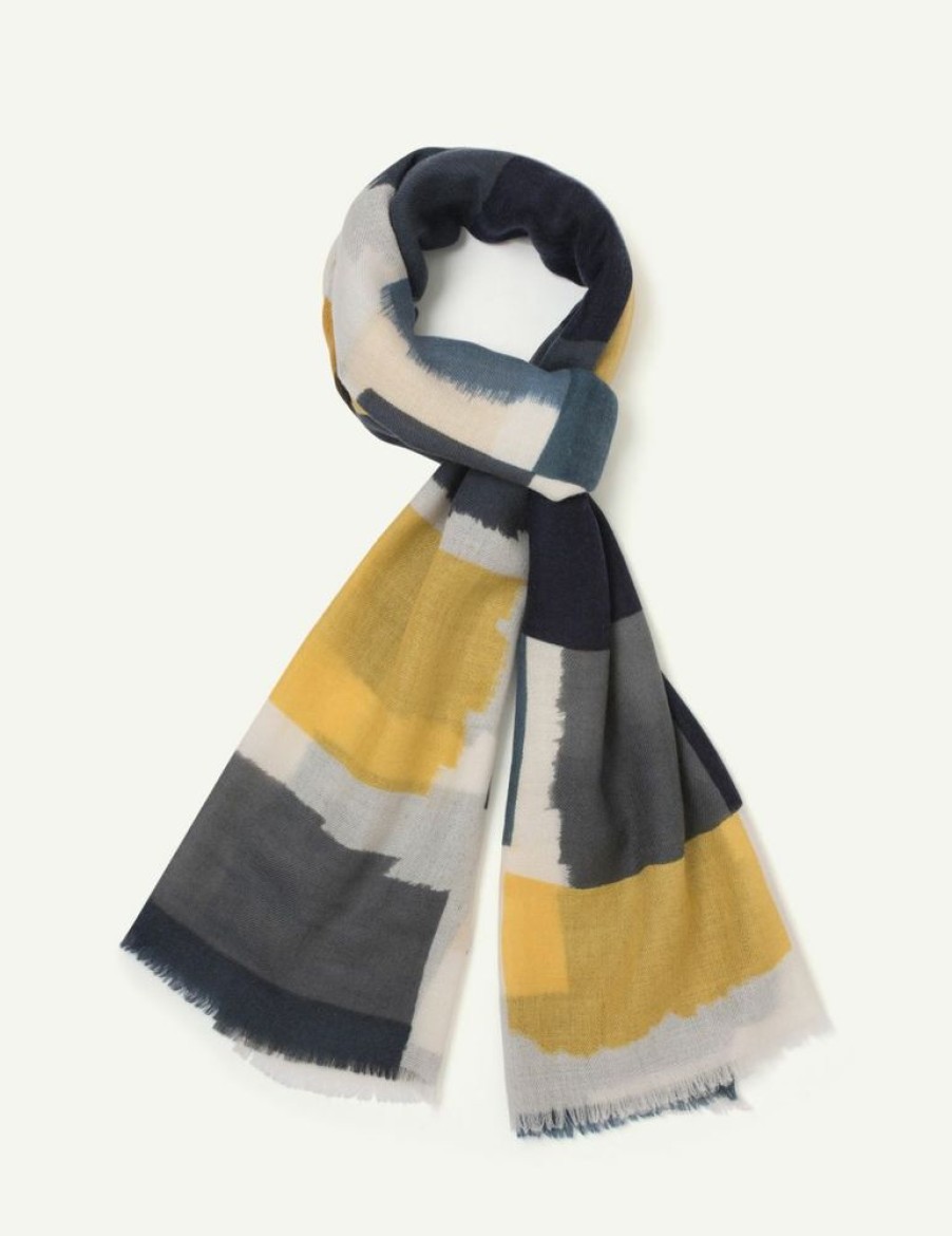 Femme figaret Echarpes & Foulards | Foulard En Twill A Motifs Geometriques Flous Jaune