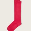 Femme eric bompard Chaussettes & Collants | Chaussettes Hautes Unies - Accessoires - Candy Pop Rouge