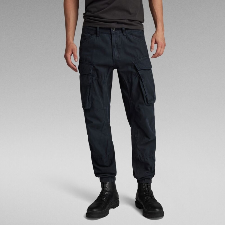 Homme g-star Pantalons | Pantalon Cargo 3D Regular Tapered Cuffed Bleu