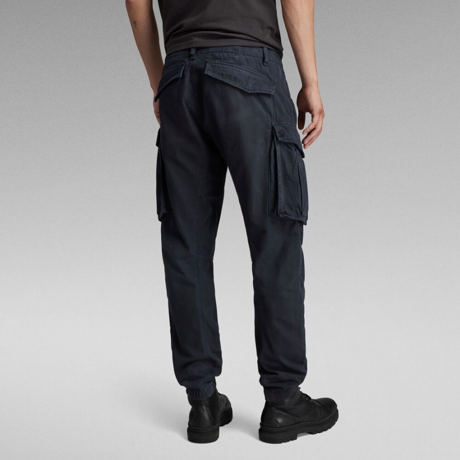 Homme g-star Pantalons | Pantalon Cargo 3D Regular Tapered Cuffed Bleu