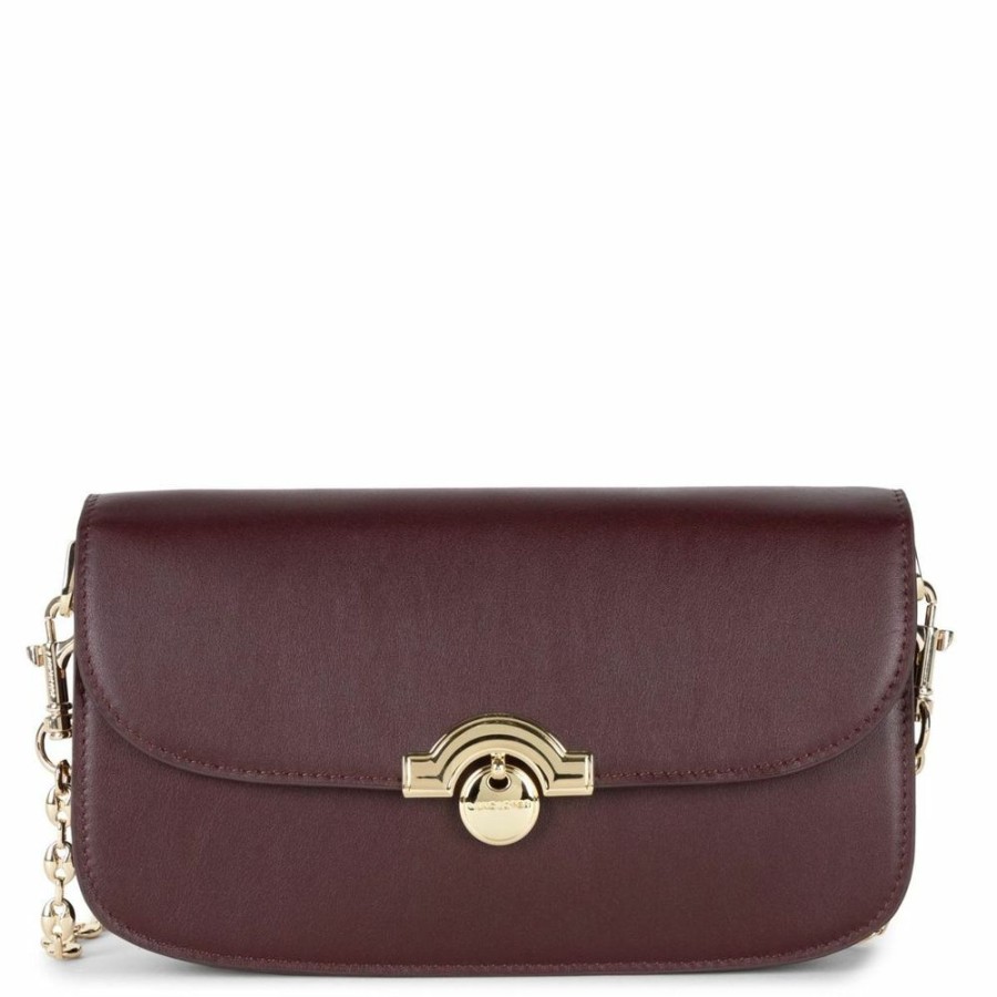 Femme lancaster Pochettes | Pochette A Rabat Avec Fermoir Paris Medaille Bordeaux