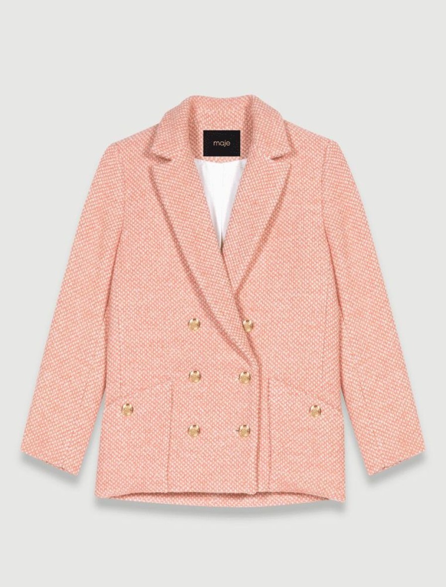 Femme maje Manteaux & Vestes | Veste A Boutonnage Croise Rose