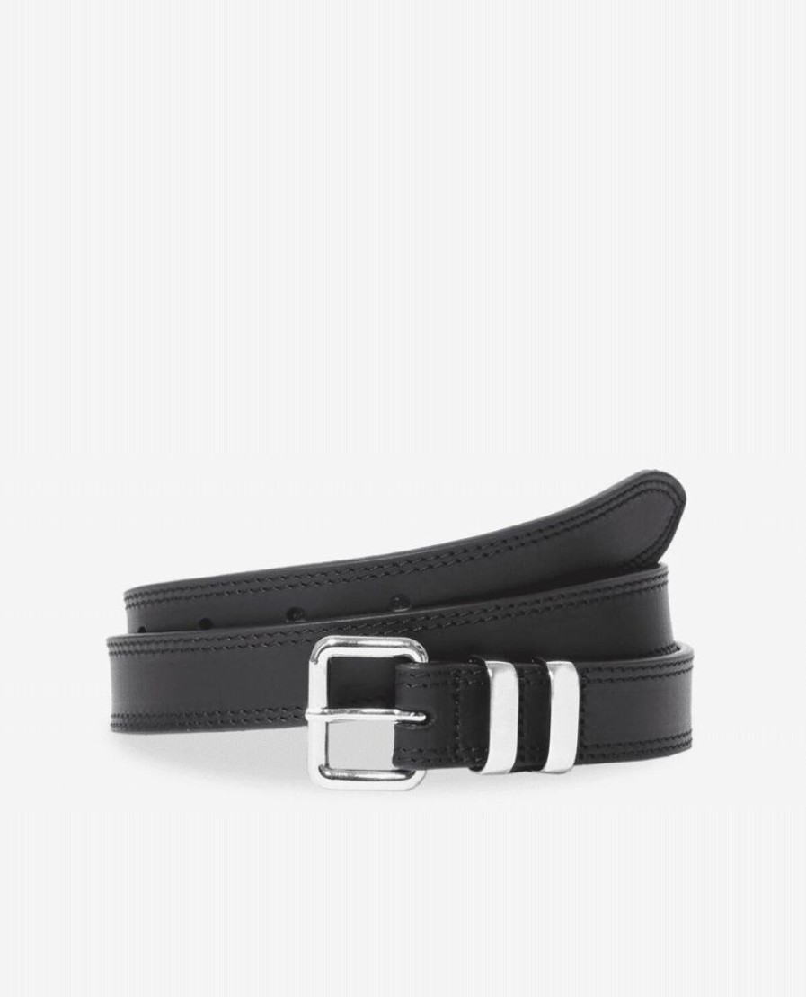 Femme the kooples Ceintures | Ceinture En Cuir Avec Empiecements