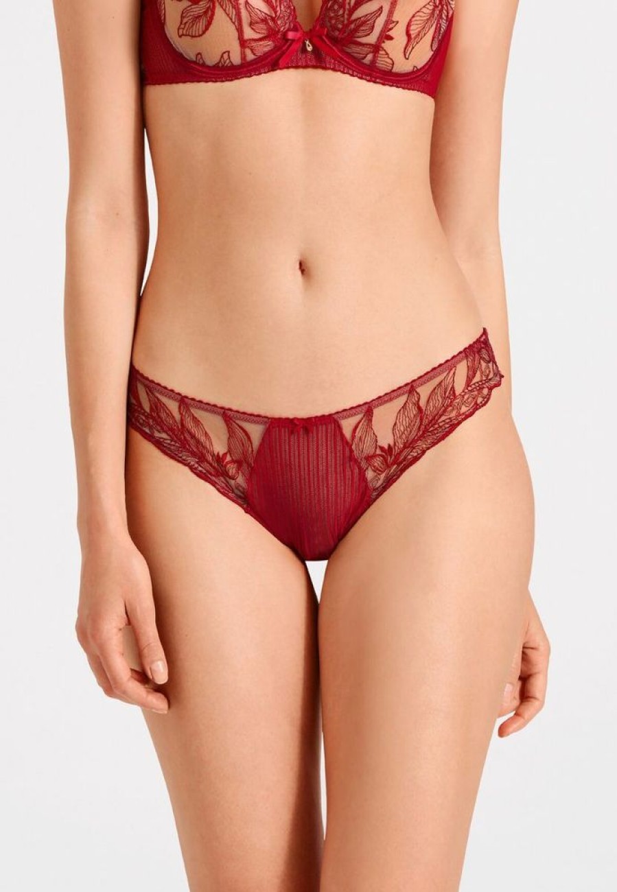 Femme aubade Culottes | Culotte Italienne Fleur De Tattoo Rouge