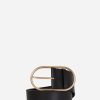 Femme vanessa bruno Ceintures | Ceinture Large A Boucle Ovale Noir