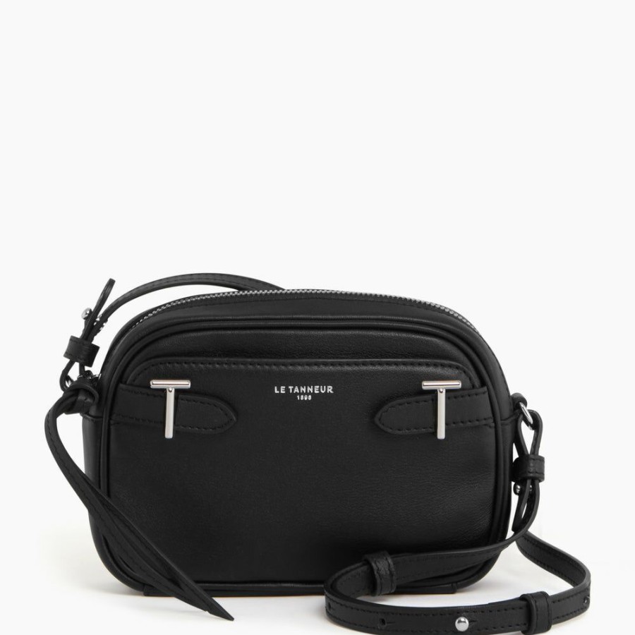 Homme le tanneur Pochettes | Mini Sac Bandouliere Laura En Cuir Lisse Noir