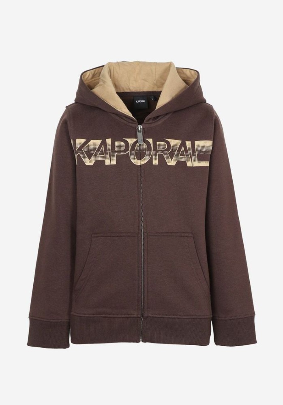 Enfant kaporal Pulls & Gilets | Sweat Zippe Garcon Marron