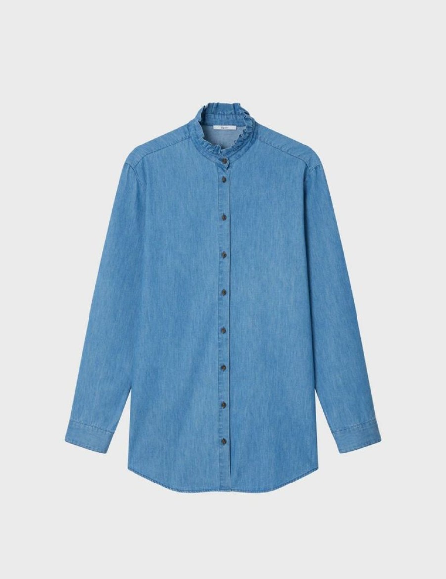 Femme figaret Chemises & Blouses | Chemise Oversize Delice En Denim Bleu