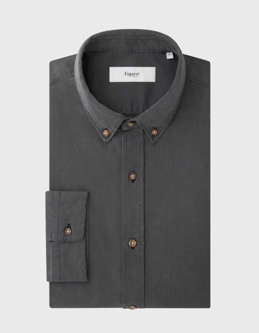 Homme figaret Chemises | Chemise Gaspard En Denim Gris