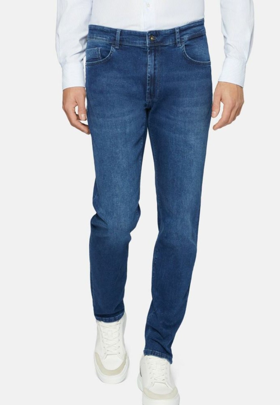 Homme boggi milano Pantalons | Medium Blue Denim 5 Pockets Bleu