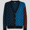 Homme karl lagerfeld Pulls & Gilets | Colorful Monogram Cardigan Noir