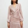 Femme maje Robes & Jupes | Robe En Lurex Drapee Rose