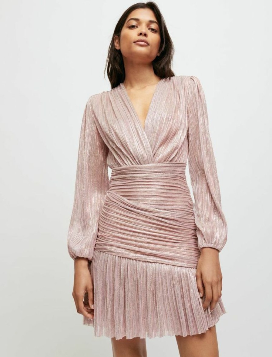 Femme maje Robes & Jupes | Robe En Lurex Drapee Rose